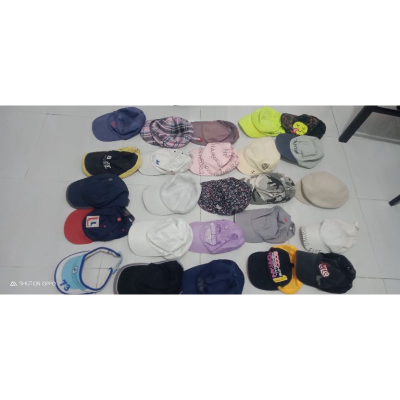 borongan 22 pcs topi seken impor
