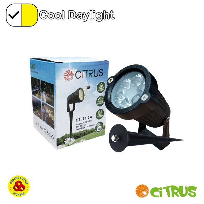 Citrus Garden LED 6W CDL Tancap 220V LED Waterproof 6 Watt Spike Putih