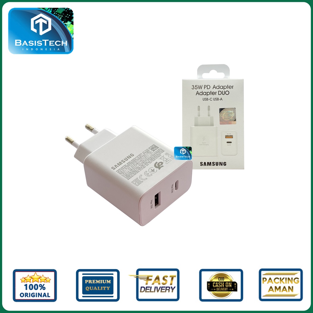 ADAPTER KEPALA CHARGER SAMSUNG 2 PORT TYPE C 35W ORIGINAL QUALITY