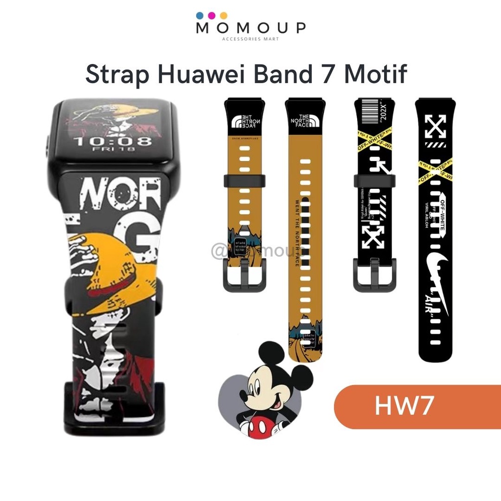 Strap Huawei Band 7 Motif Lucu Tali Jam Huawei Band 7 Bahan Silikon Motif Printing Gambar
