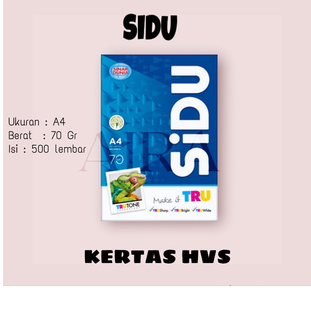 

KERTAS HVS SIDU A4 70gr