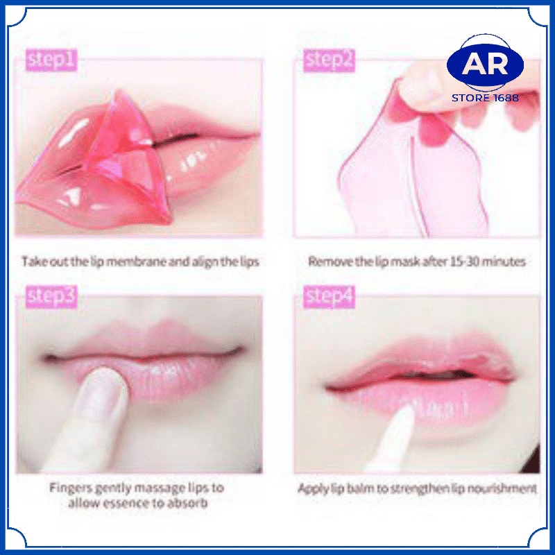 AR LIP MASK / Masker Bibir / PINK Lips Gel Mask Melembabkan Menghilangkan Kulit Mati