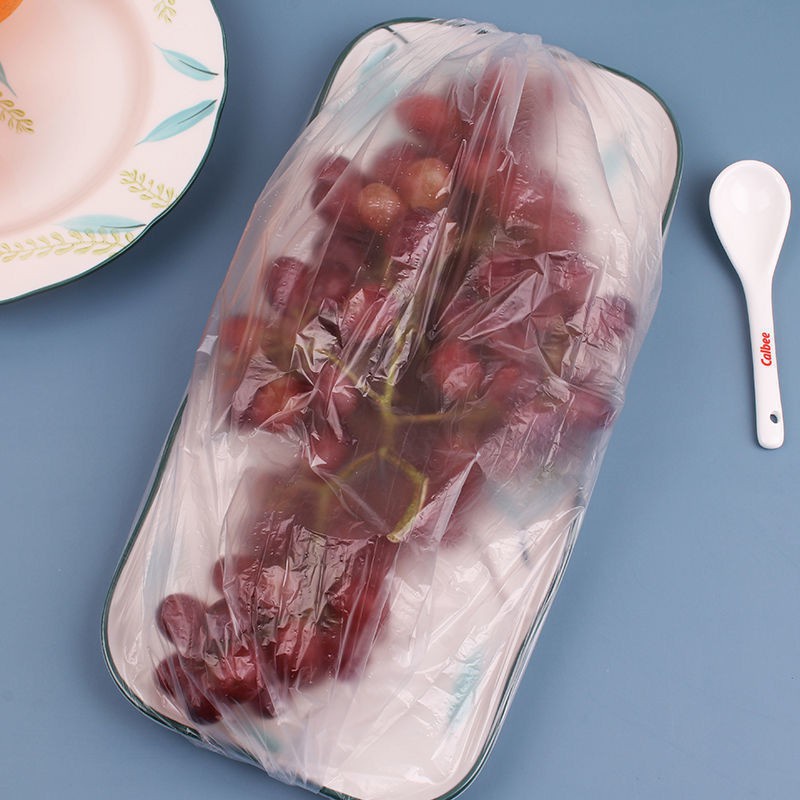 SS Plastik Wrapping Pembungkus Makanan Transparan Sekali Pakai 100 Pcs Easy Plastic Food Cover Disposable Free Pouch Penutup Pelindung Makanan Microwave Anti Bau Shower Cap Portable Penutup Kepala Topi Mandi Nurse Cap Murah