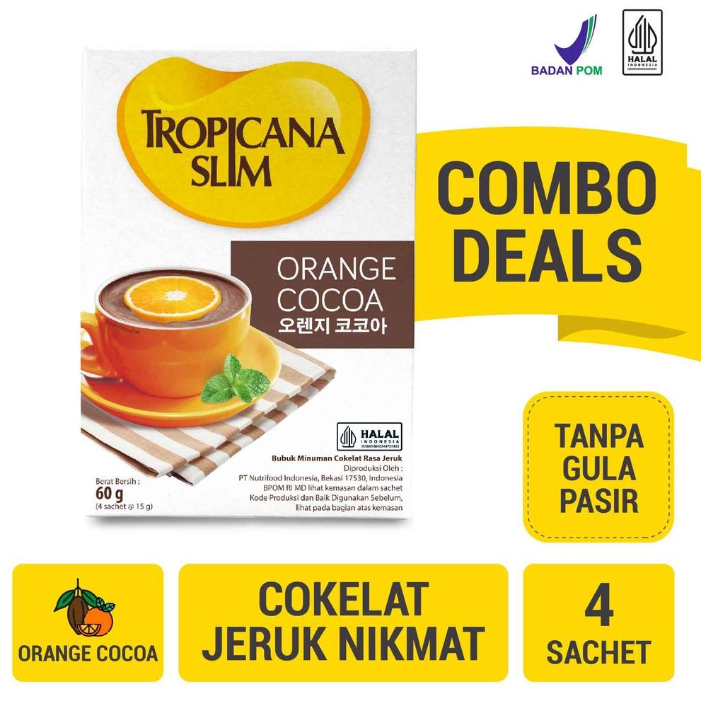 

[spin1] Twin Pack - Tropicana Slim Orange Cocoa 4 Sachet - Minuman Cokelat Jeruk Nikmat Tanpa Gula Pasir