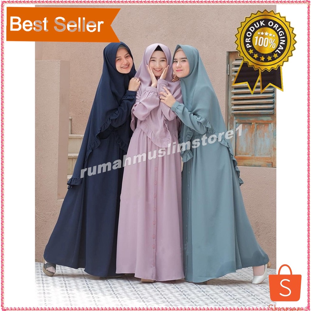 Gamis Wanita Dewasa Remaja Terbaru 2021 Jumbo Kekinian Murah Putih Polos Original Mewah Muslim Syari