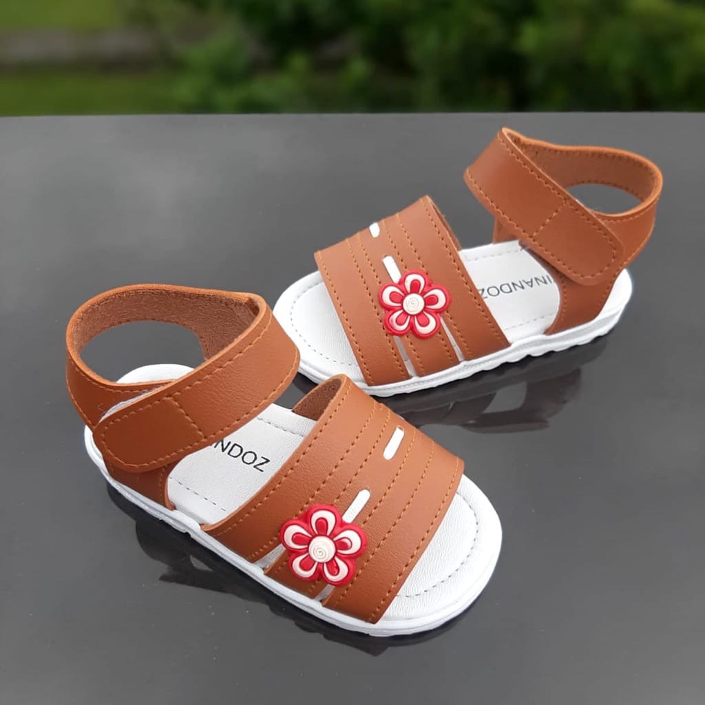 VINANDOZ BB02 Sepatu Sandal Anak Perempuan Umur 1 2 3 tahun - VINANDOZ Motif Bunga
