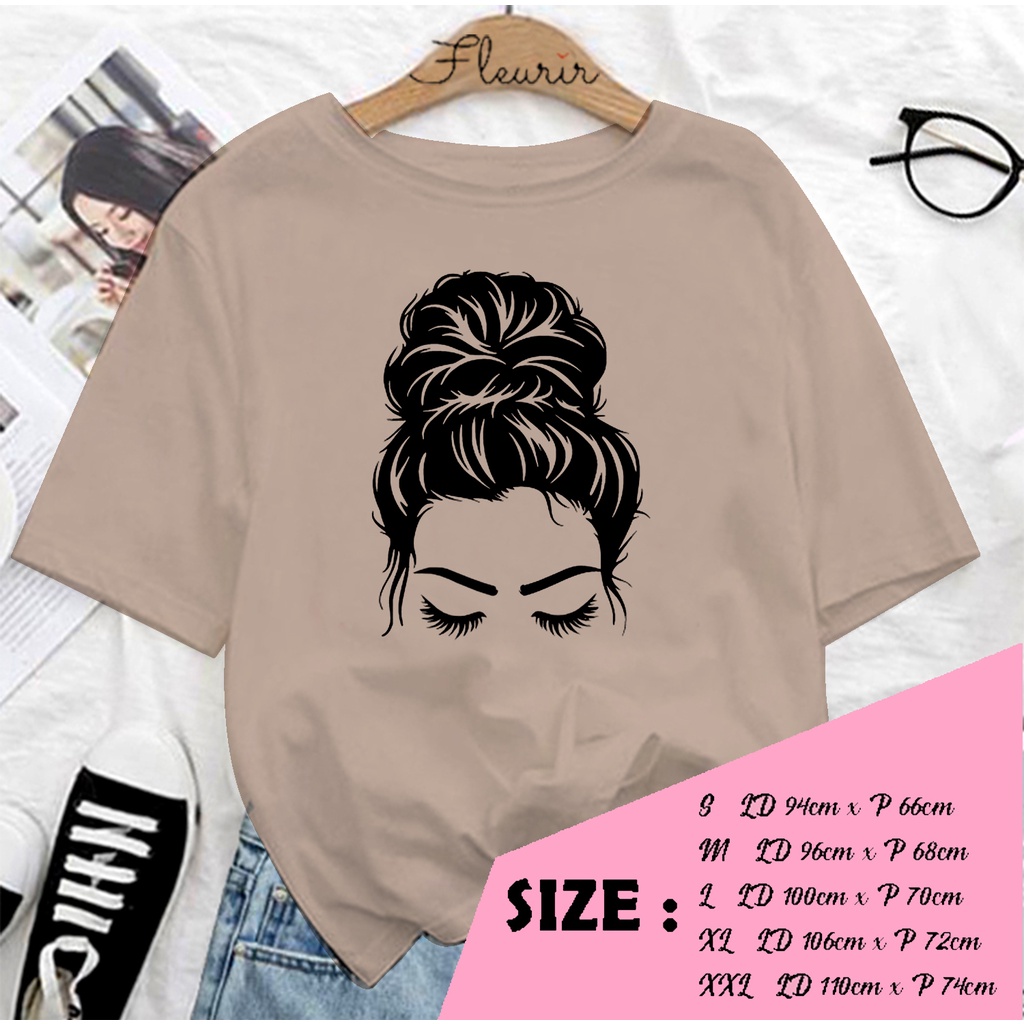 FLEURIR - COD KAOS WANITA GIRL HAIR PRIA REMAJA DEWASA UNISEX TSHIRT JUMBO