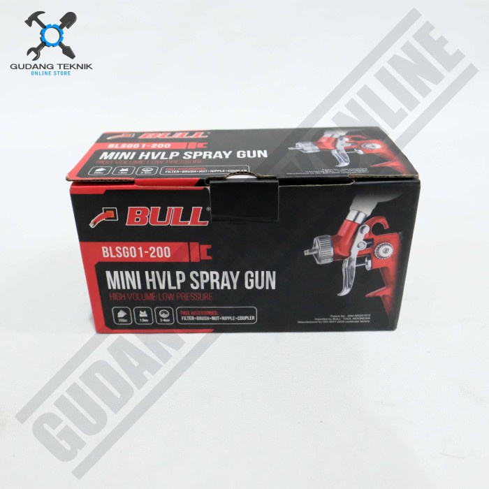 Mini Spray Gun Kepala Semprotan Cat Kompresor 250cc HVLP BLSG01-200 BULL / Alat Semprot Cat Mini Tabung Atas Nozzle 1.0mm HVLP BLSG01 200 BULL