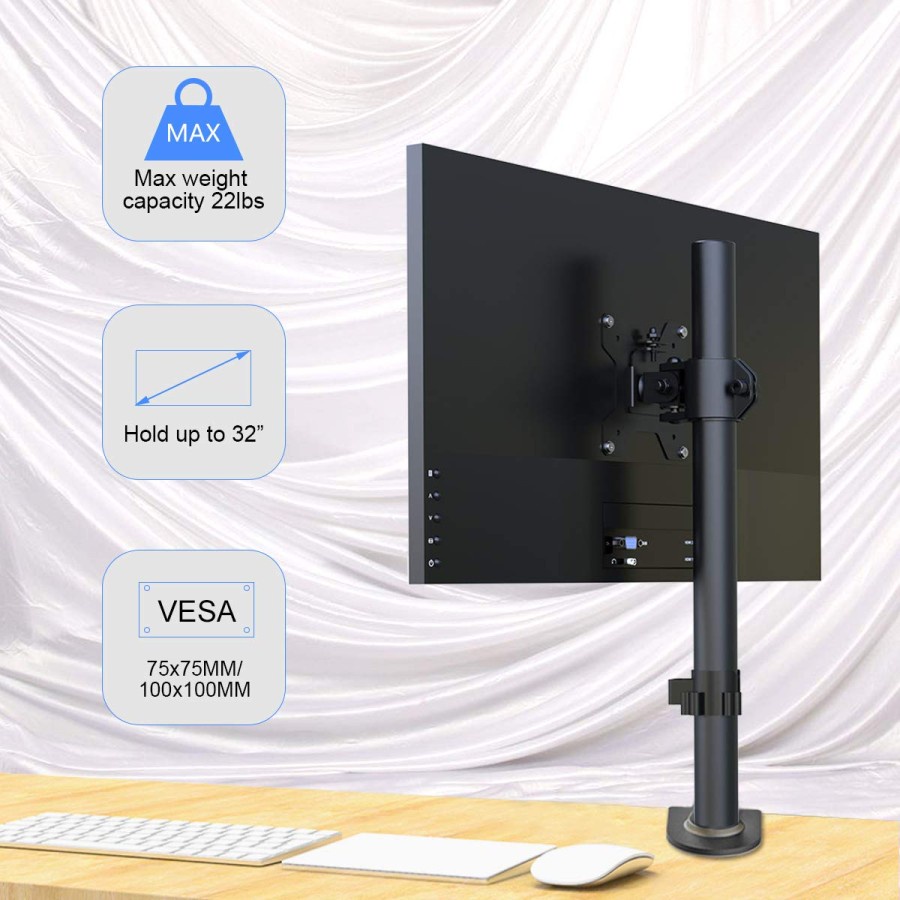 ROKY Bracket Monitor TV Stand Jepit Meja Single Arm Desk Mount