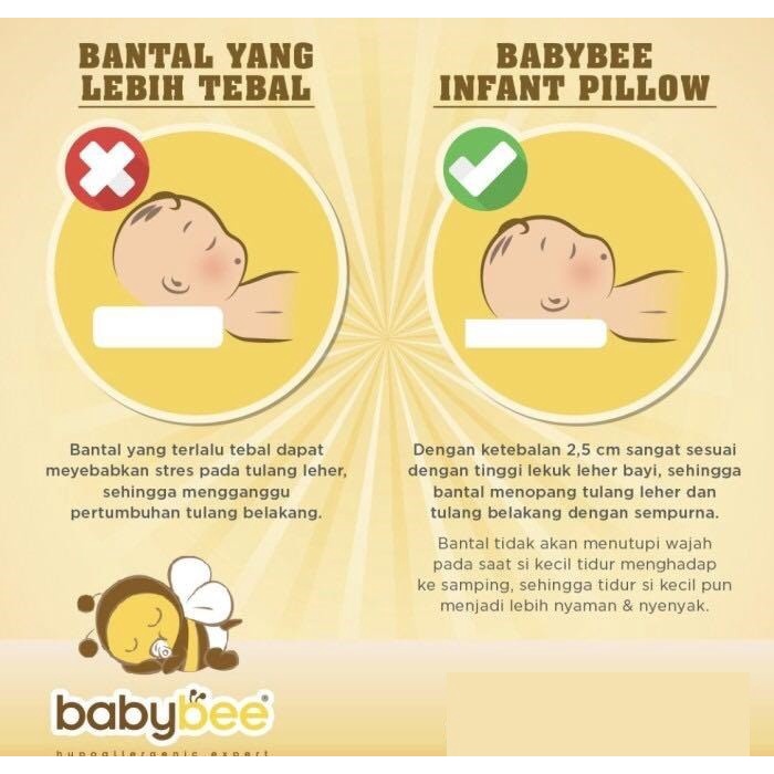 Makassar ! Babybee Infant Support Pillow with Case Bantal Balita