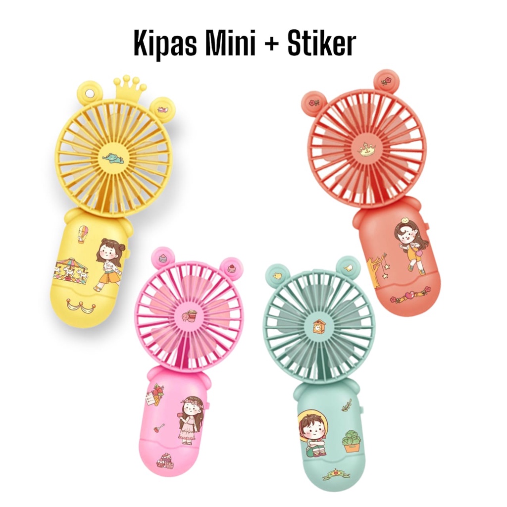 KIPAS ANGIN MINI KARAKTER GENGGAM USB STIKER CUTE GEMOY KIPAS ANGIN GENGGAM TERBARU