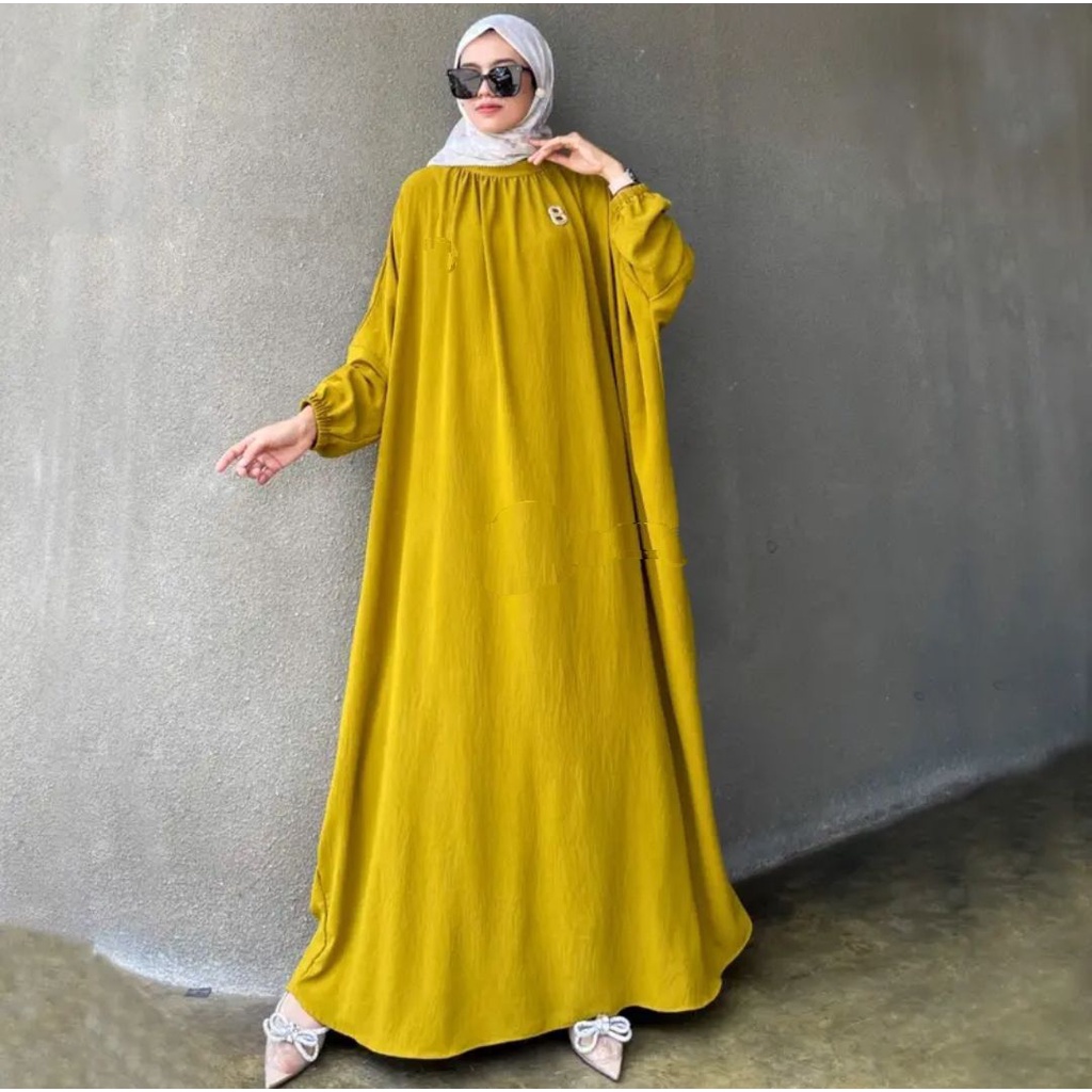 MAUREN ABAYA DRESS GAMIS PREMIUM WANITA MUSLIMAH AIRFLOW CRINCKLE DEODORA