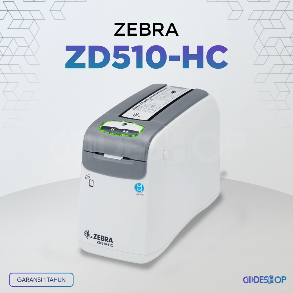 Zebra ZD510HC Printer Thermal 300 dpi Cetak Wristband Gelang Pasien