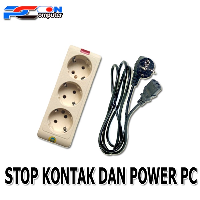 PAKET KABEL POWER PC DENGAN STOP KONTAK