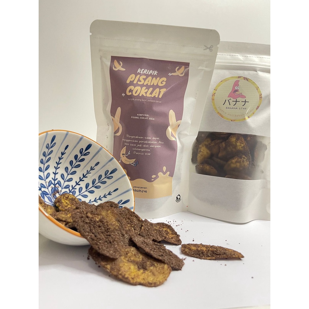 

Keripik pisang Coklat balado keju strawberry murah berkualitas by banana star
