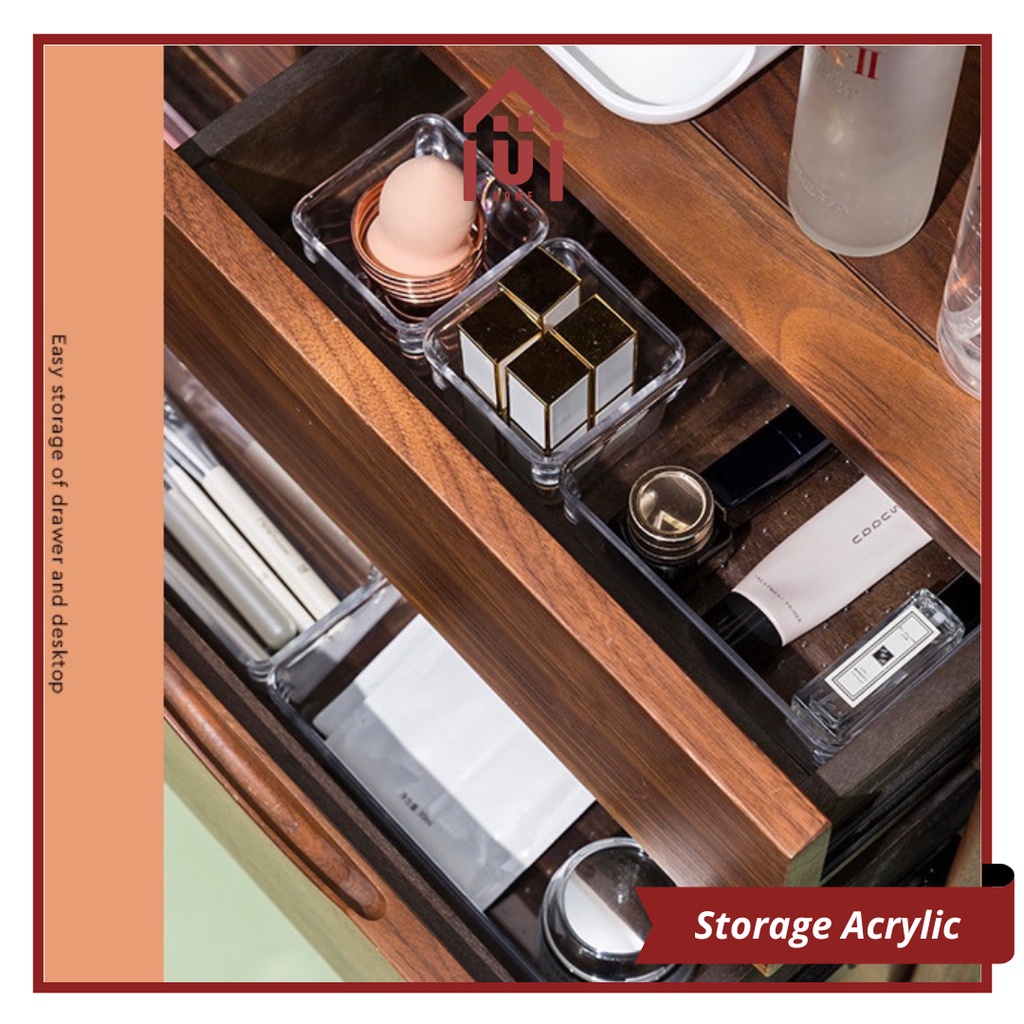UNISO - STORAGE ACRYLIC SERBAGUNA | STORAGE BOX ACRYLIC MULTIFUNGSI | DRAWER BASKET | BOX PENYIMPANAN SERBAGUNA