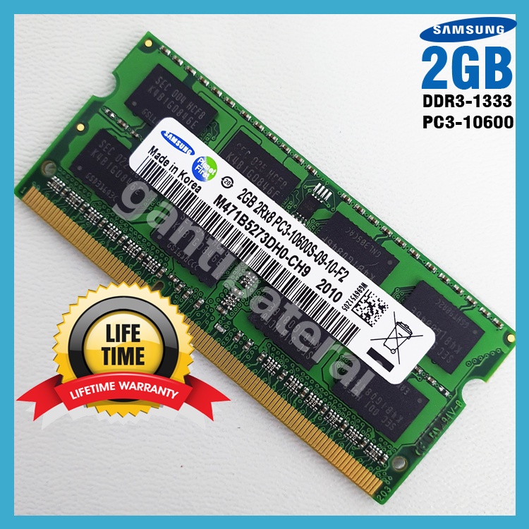 SODIMM RAM LAPTOP DDR3 2GB PC3-10600S DDR3-1333 Mhz New