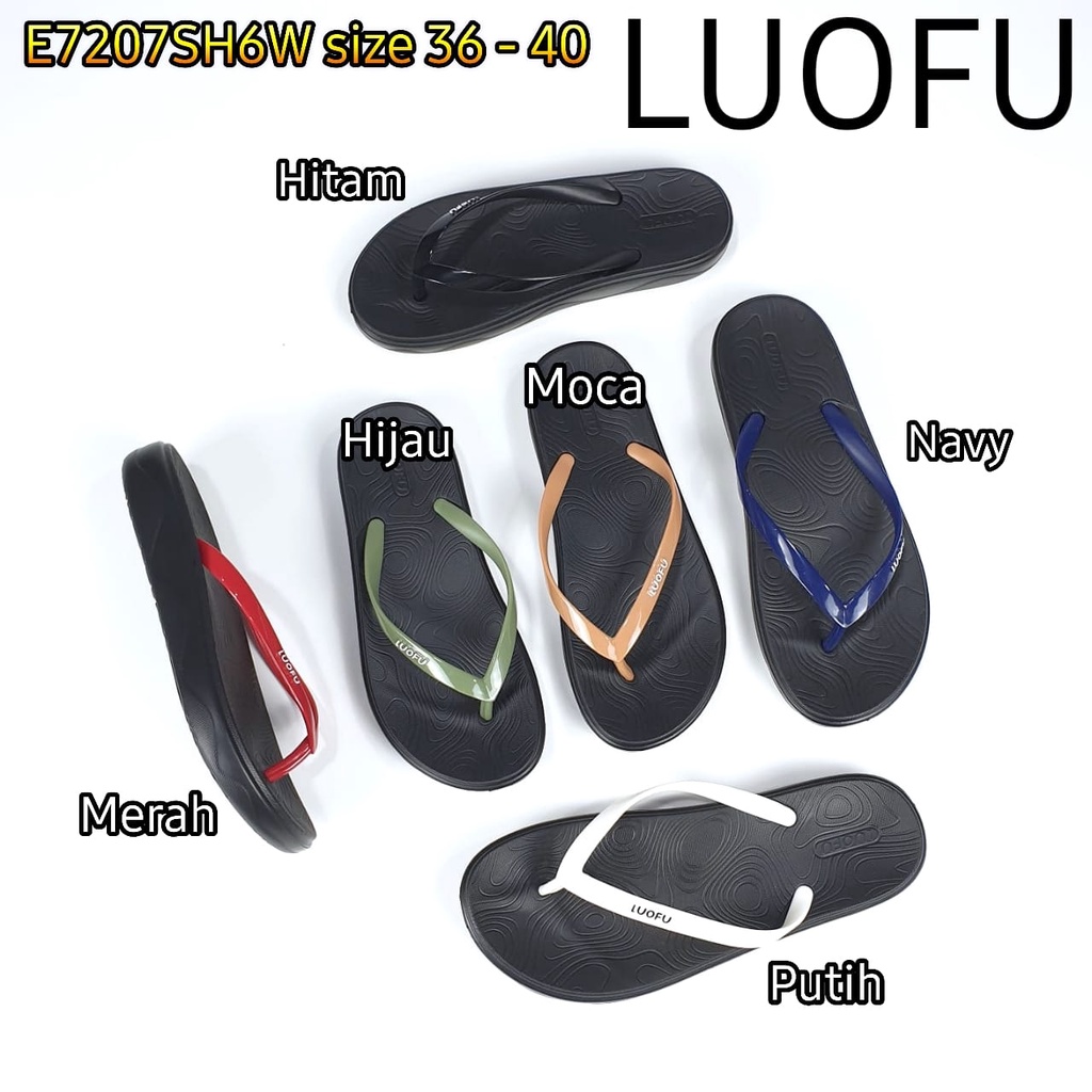 LUOFU ORIGINAL Jelly sandal karet empuk murah wanita jepit sendal import cewek E7207SH6W