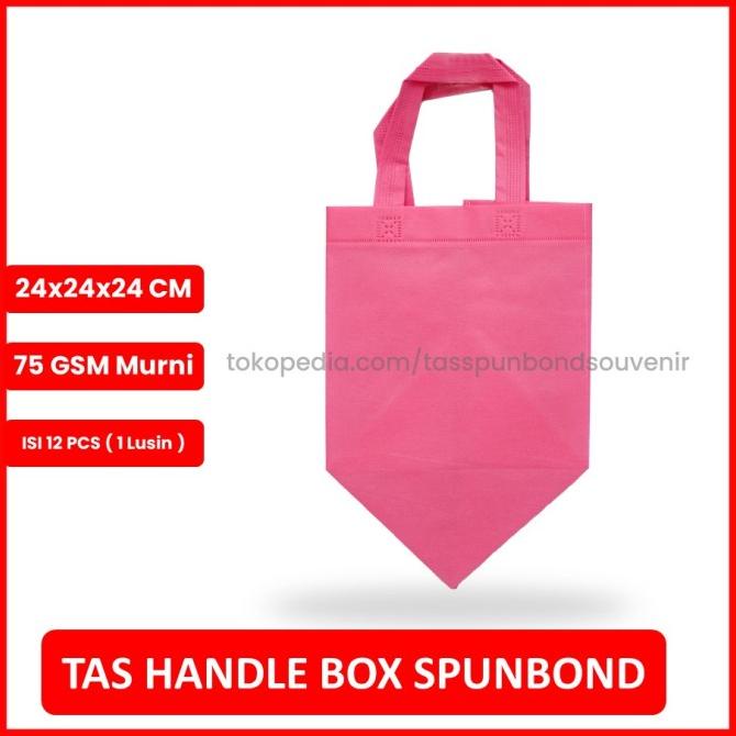 @=@=@=@=] Goodie Bag Spunbond Box 24x24x24 Pink Lusin / Tas Spunbond Polos