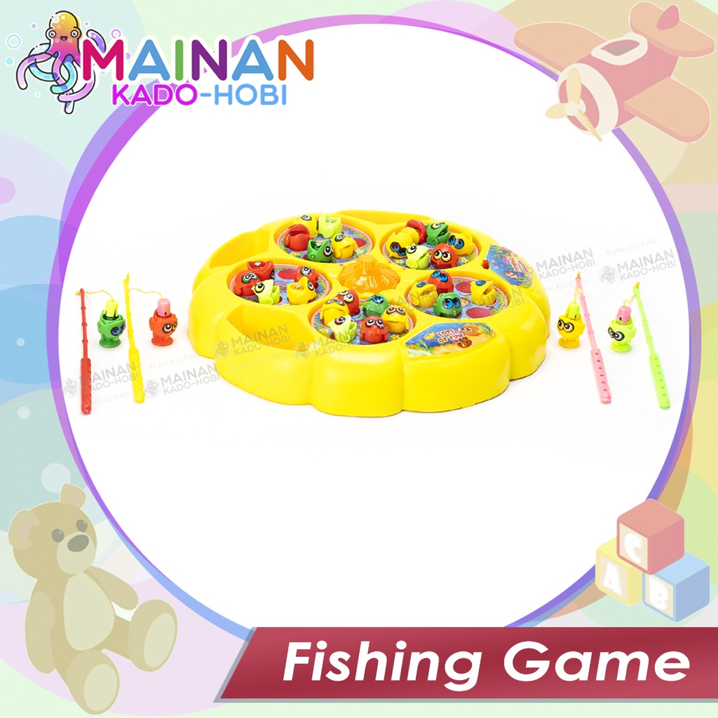 HADIAH MAINAN MOTORIK EDUKASI ANAK FISHING GAME PANCINGAN IKAN 5 KOLAM