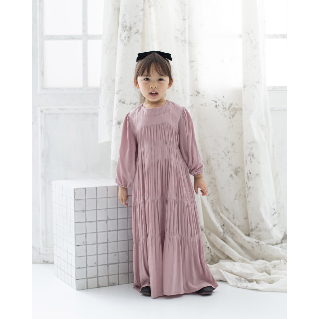 DORITA CRINKLE LONG DRESS | Dress Anak Crinkle | Dress Anak Kerut | Dress anak polos lengan panjang | Long dress anak | Gaun Anak | Arabian Dress Anak | Baju Pesta Anak | Baju Muslim Anak