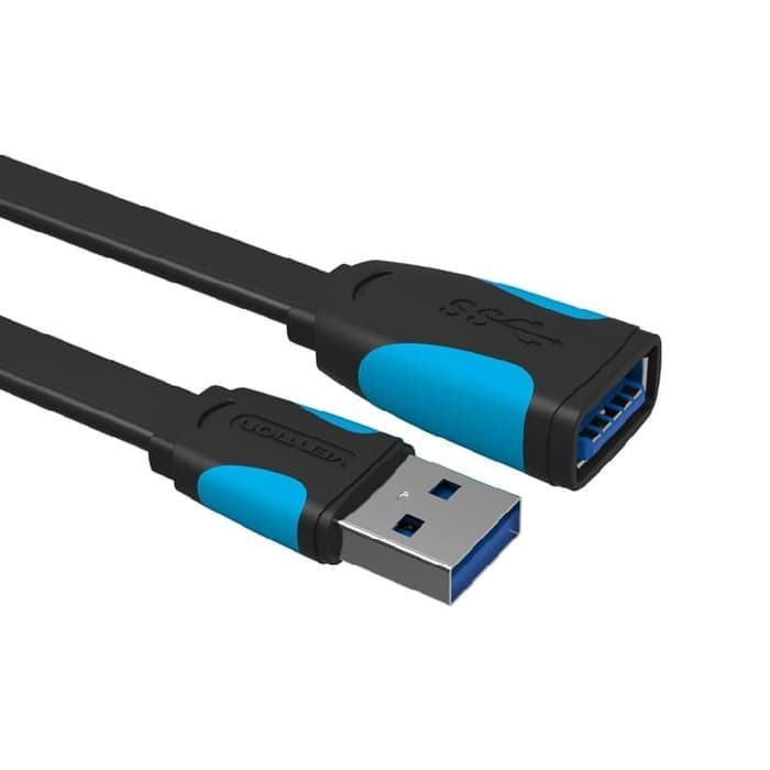 [2M - A13 Black] Vention Kabel Extension Flat USB 3.0 Male to Female