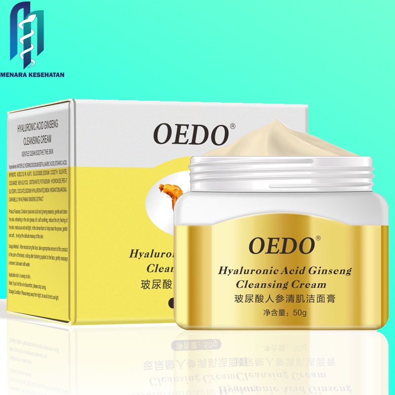 Oedo Hyaluronic Acid Ginseng Cleansing Cream Pembersih Jerawat Pengobatan Komedo Mengatasi Pori Pori