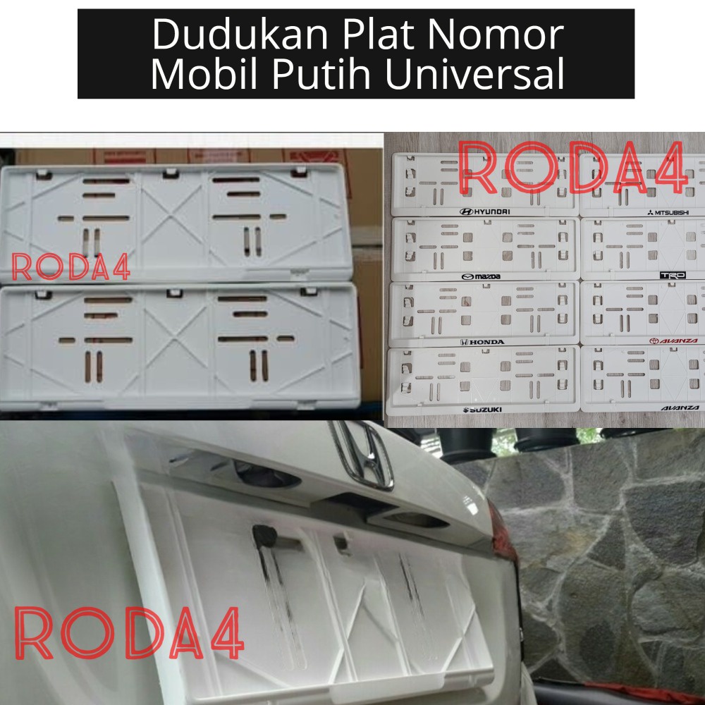 Dudukan Plat Nomor Mobil Ukuran 46cm Tatakan Astra Putih