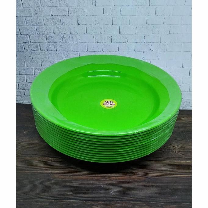 Termurah Piring Makan Anti Pecah 1 Lusin Piring Makan Plastik Semi Melamin New