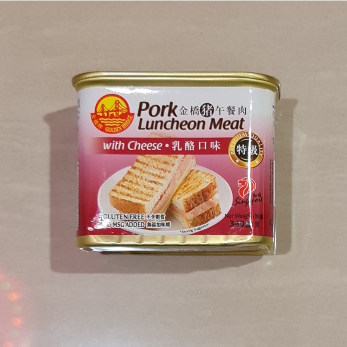 

GOLDEN BRIDGE PORK LUNCHEON MEAT WITH CHEESE GLUTEN FREE 340 GRAM