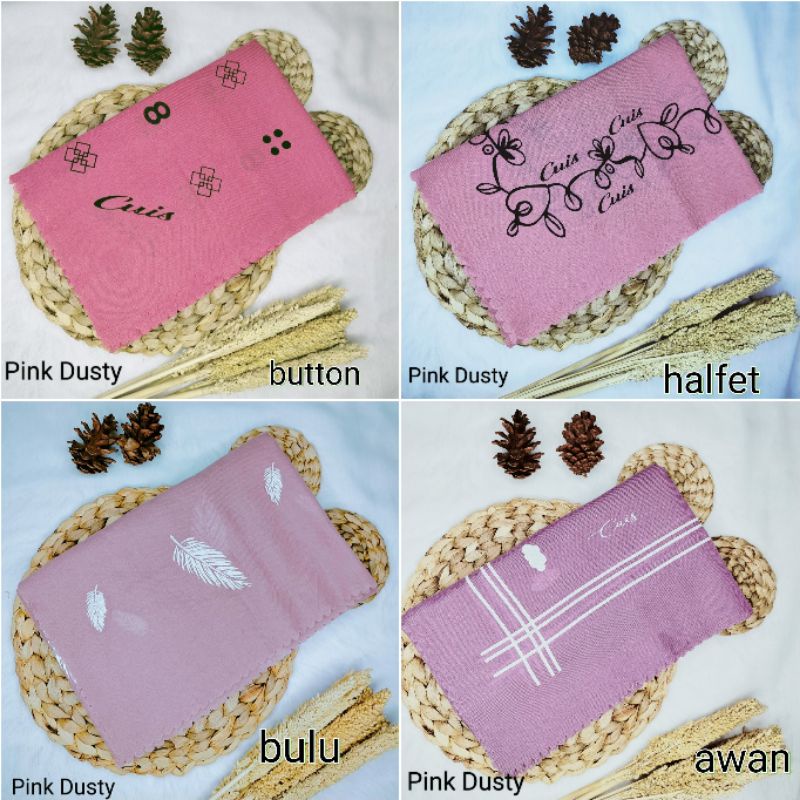 Hijab segiempat voal pink dusty terbaru
