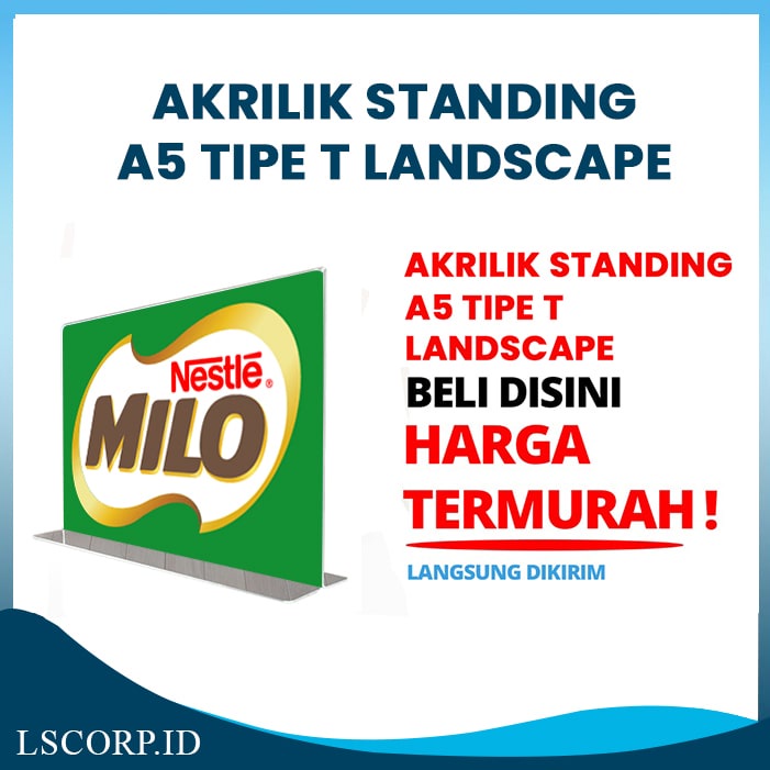 

Akrilik Brosur Bening A5 Tipe T Landscape Stand Acrylic Meja Polos Tent Akrilik A5 (14,8 x 21,0 cm) 2 mm