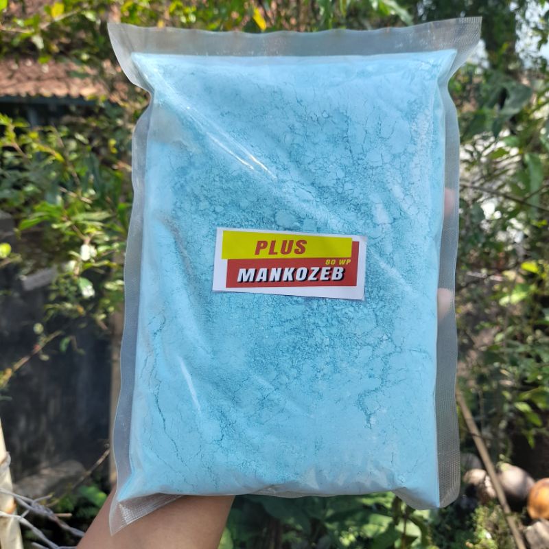 PUPUK PLUS MANKOZEB BLUE 500 GRAM 80wp/ MANKOZEB BIRU BAHAN AKTIF MANKOZEB, SILIKA, CALSIUM CARBONAT