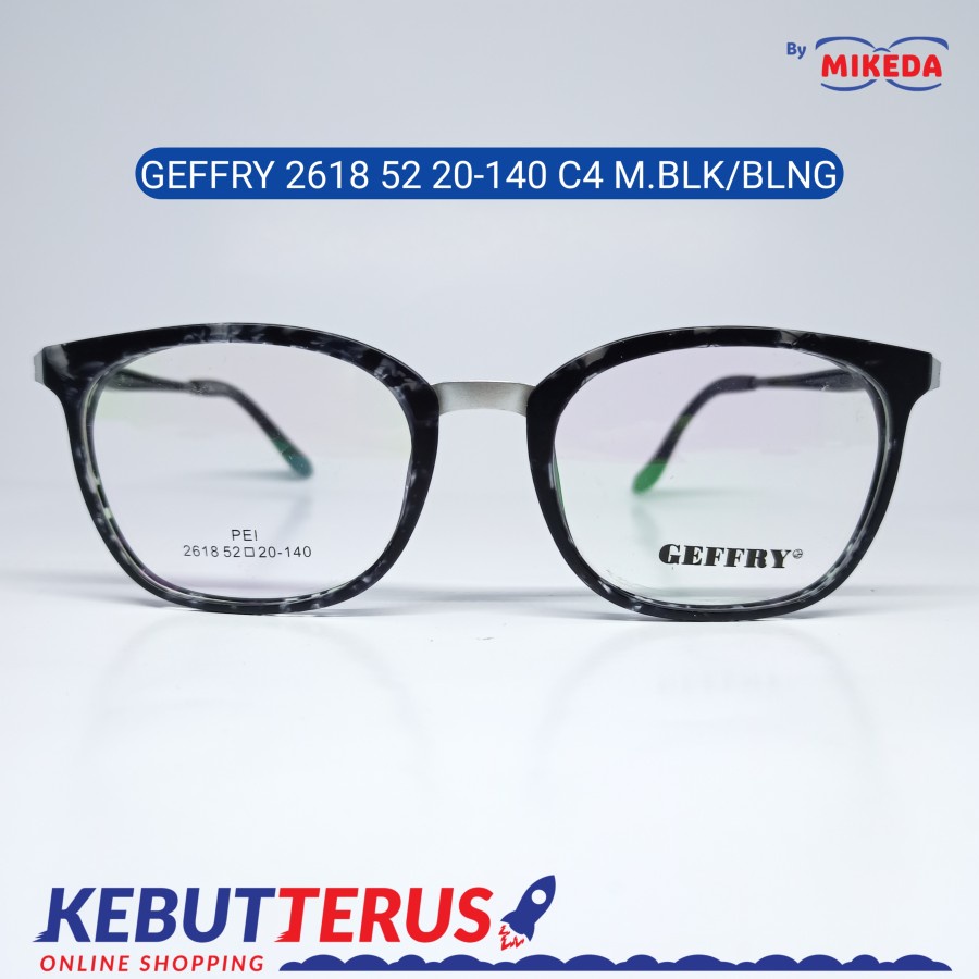 Mikeda-FRAME KACAMATA GEFFRY 2618 C4 M.BLK/BLNG+LENSA(MINUS/CYLINDER)