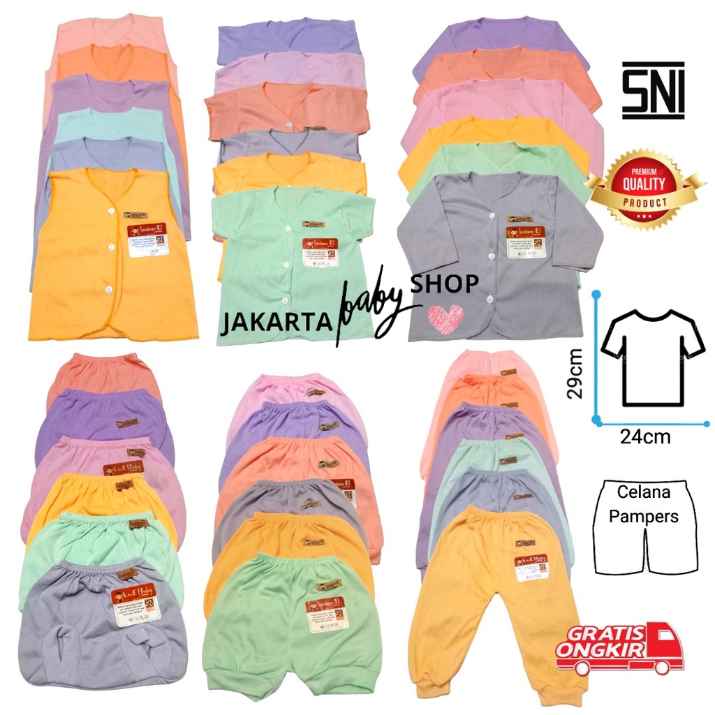 BAJU BAYI CELANA BAYI SETELAN BAYI BAJU BAYI NEWBORN BAJU BAYI BARU LAHIR ATASAN BAYI BAJU BAYI KADO MURAH BAJU BAYI LUCU BAJU BAYI SERI WARNA EKONOMIS GIFT SET WARNA SNI LUSIANA E