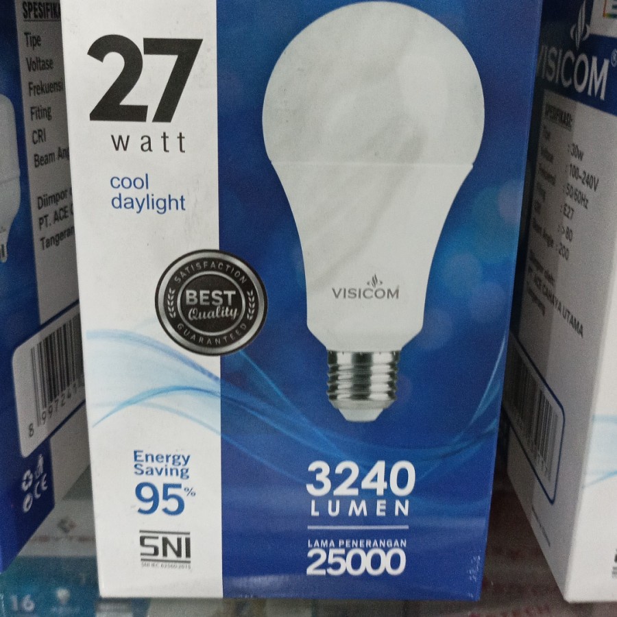 led bulb visicom 27w warna putih terang bergaransi 1 tahun