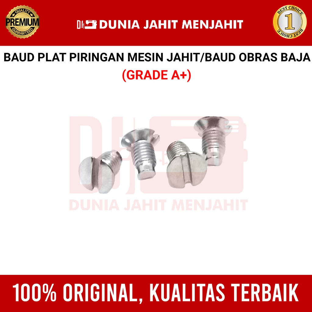 Baut Plat/Baut piringan Mesin Jahit / Baut Mesin Obras Baja