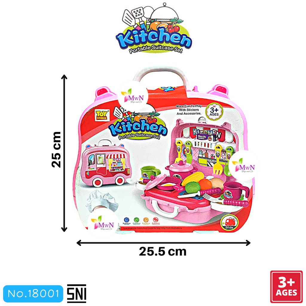 MWN Mainan Anak Portable suitcase PINK No.18001