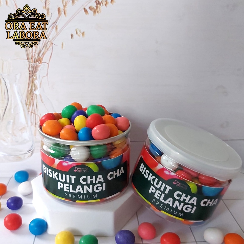 

Can Biskuit Cha Cha Pelangi Biscuit Rainbow Bola Pelangi Kualitas Premium - Ora Eat Labora