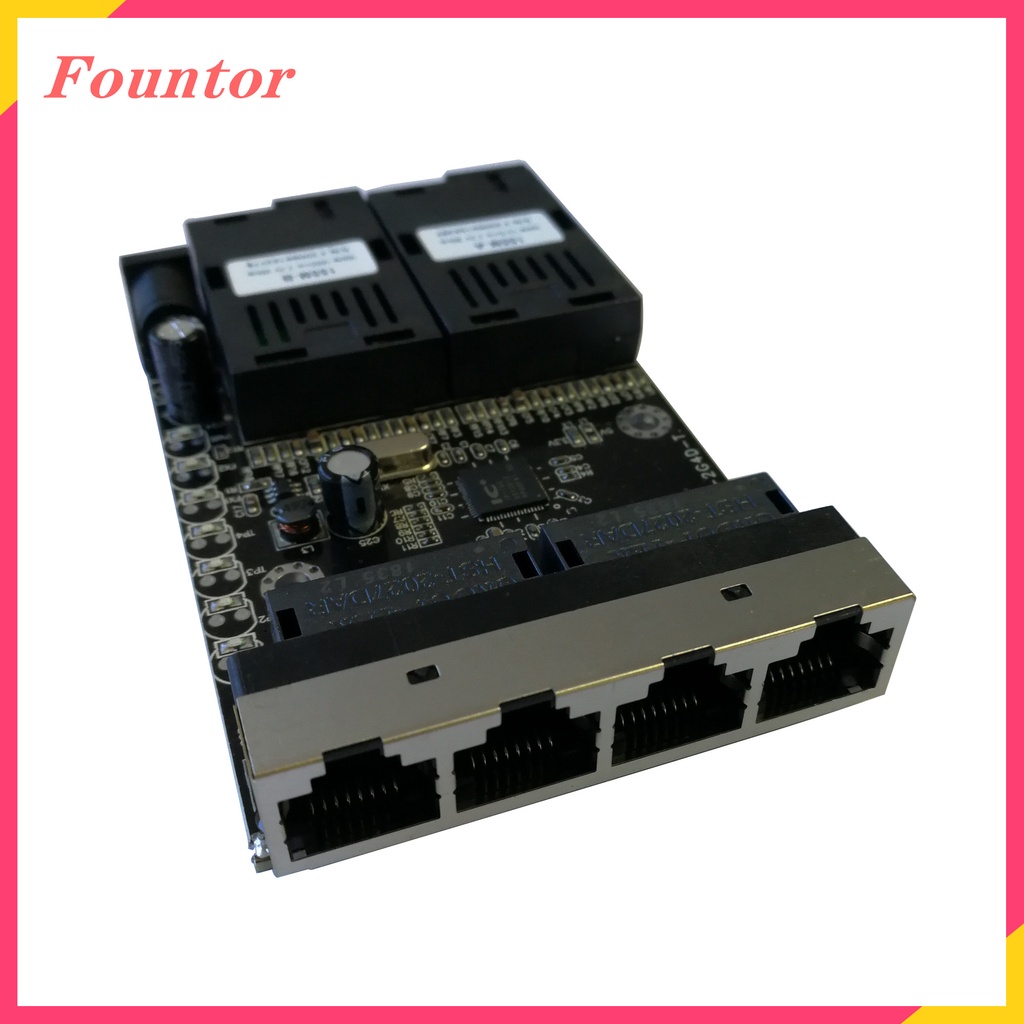 10/100M Rpoe 2SC 4RJ45 Optical PCBA Media Converter Board 2Port FO 4 Port LAN 2FO 4LAN Media Converter