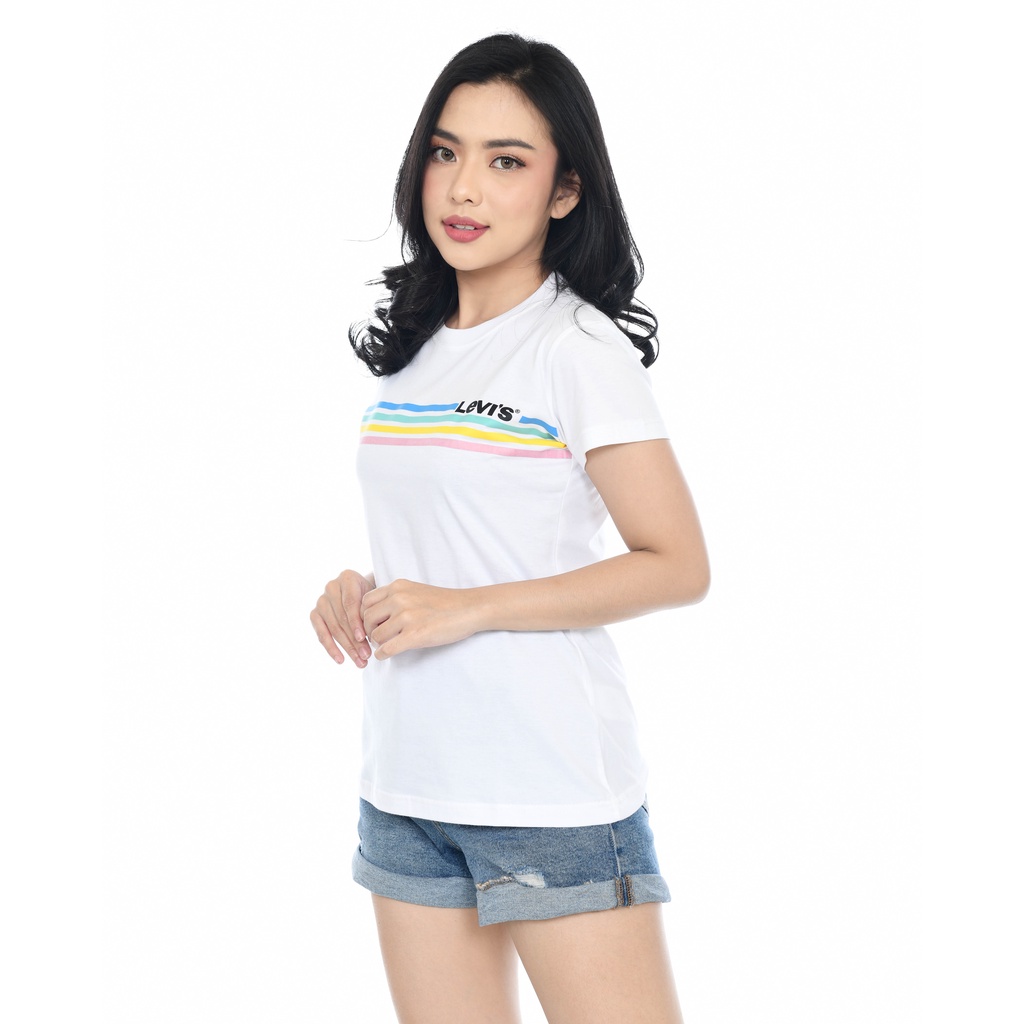 Kaos Levi's | Kaos Cewek | Rainbow White | KLW - 14