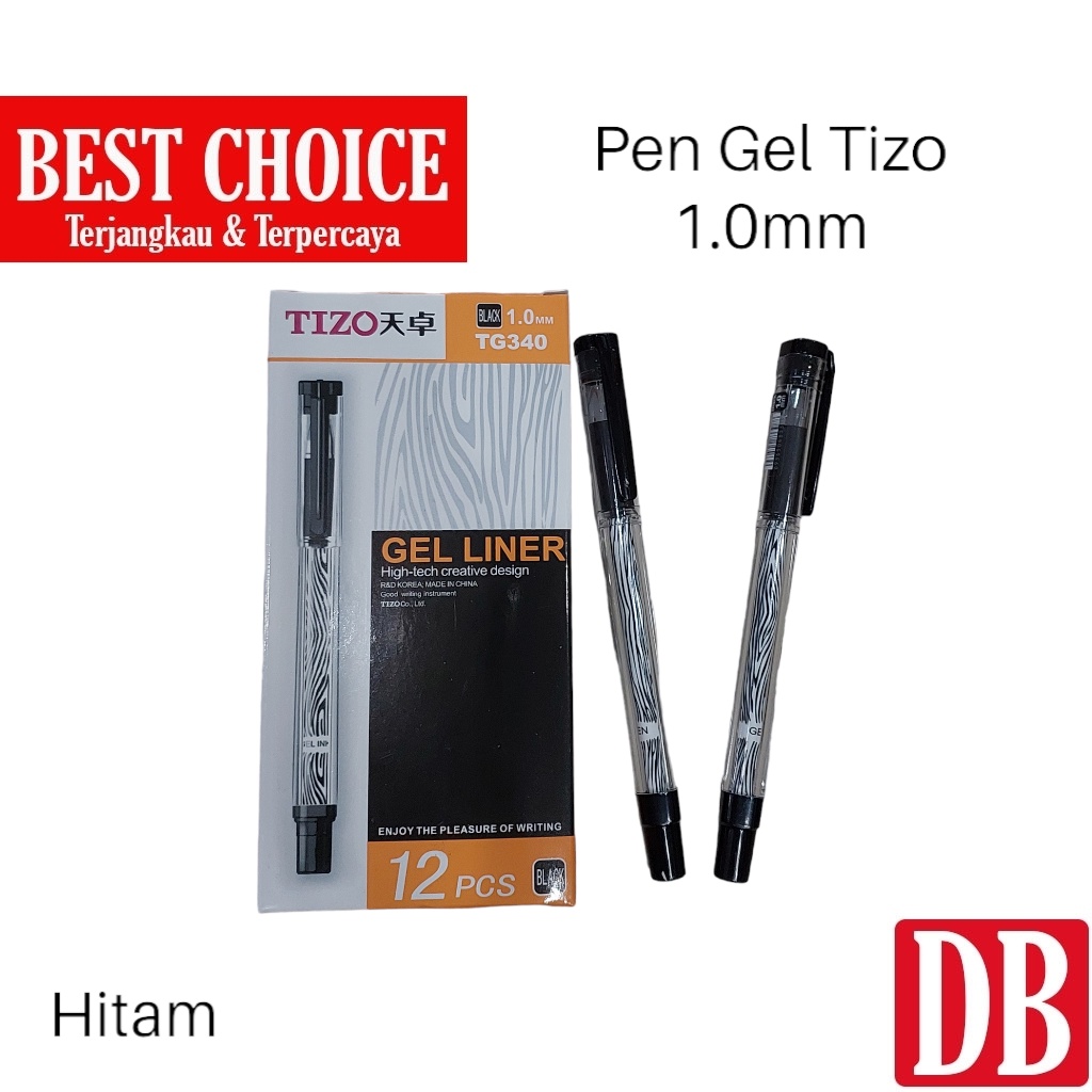 

Gel pen / Pulpen Tizo TG340 & TG33404-2 1.0 mm Hitam/Biru