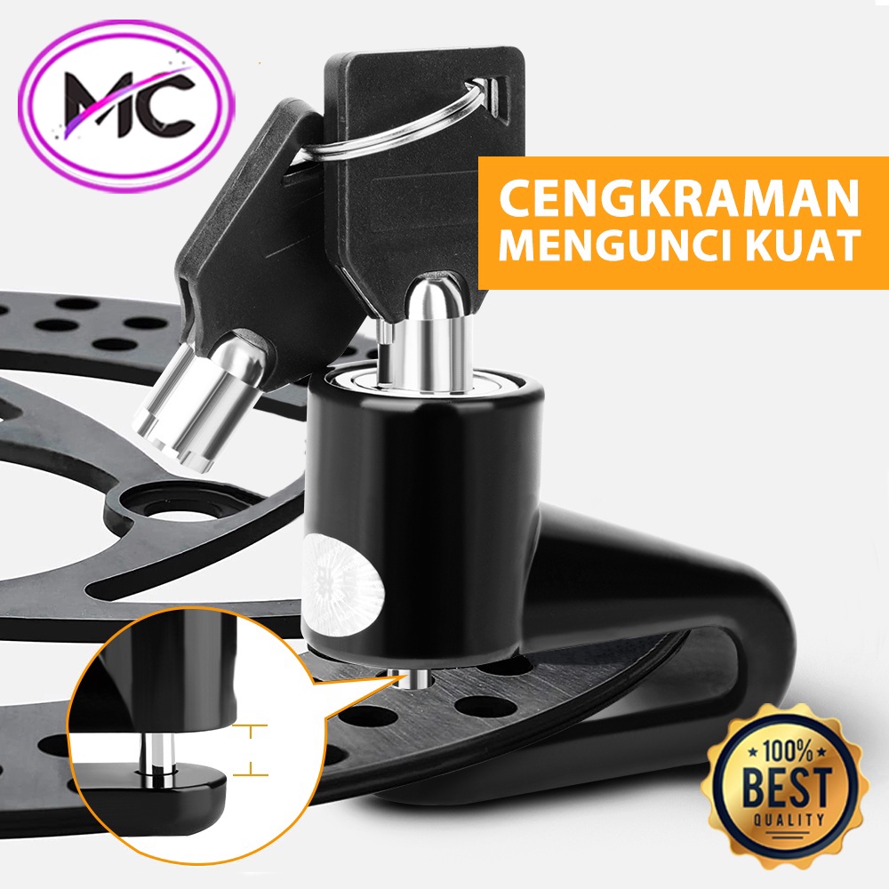 Kunci Gembok Cakram Motor Universal Anti Maling Original Gembok Rem Sepeda Anti Air Anti Karat