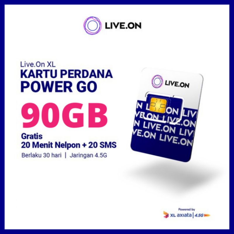 KARTU PERDANA LIVE.ON XL POWER GO 90GN dan 70GB