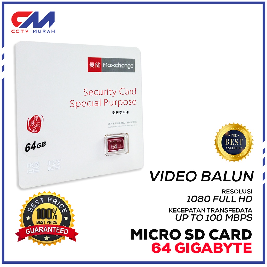 MICRO SD MAXCHANGE ULTRA SPEED 32GB 64GB 128GB C10 SPEED UP TO 100MBPS 100% ORIGINAL GARANSI SEUMUR HIDUP