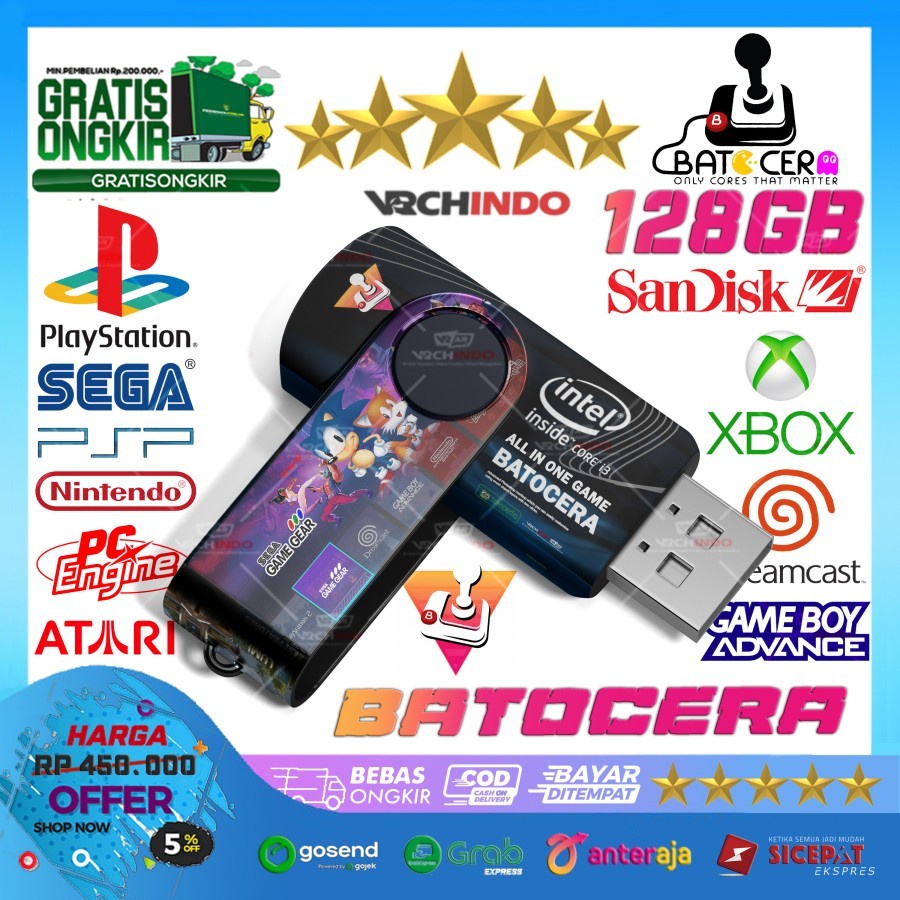 Flashdisk game batocera, Emulator game PC, colok dan main, BISA REQUEST FD, HDD, SSD game, Wii, Swit