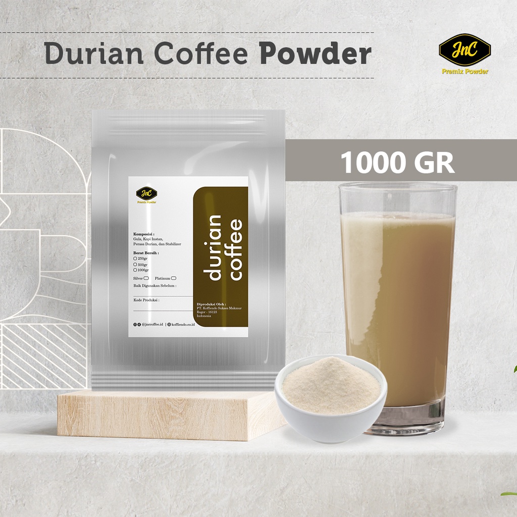 

JnC Durian Coffee Silver Powder 1KG I Bubuk minuman Durian Kopi