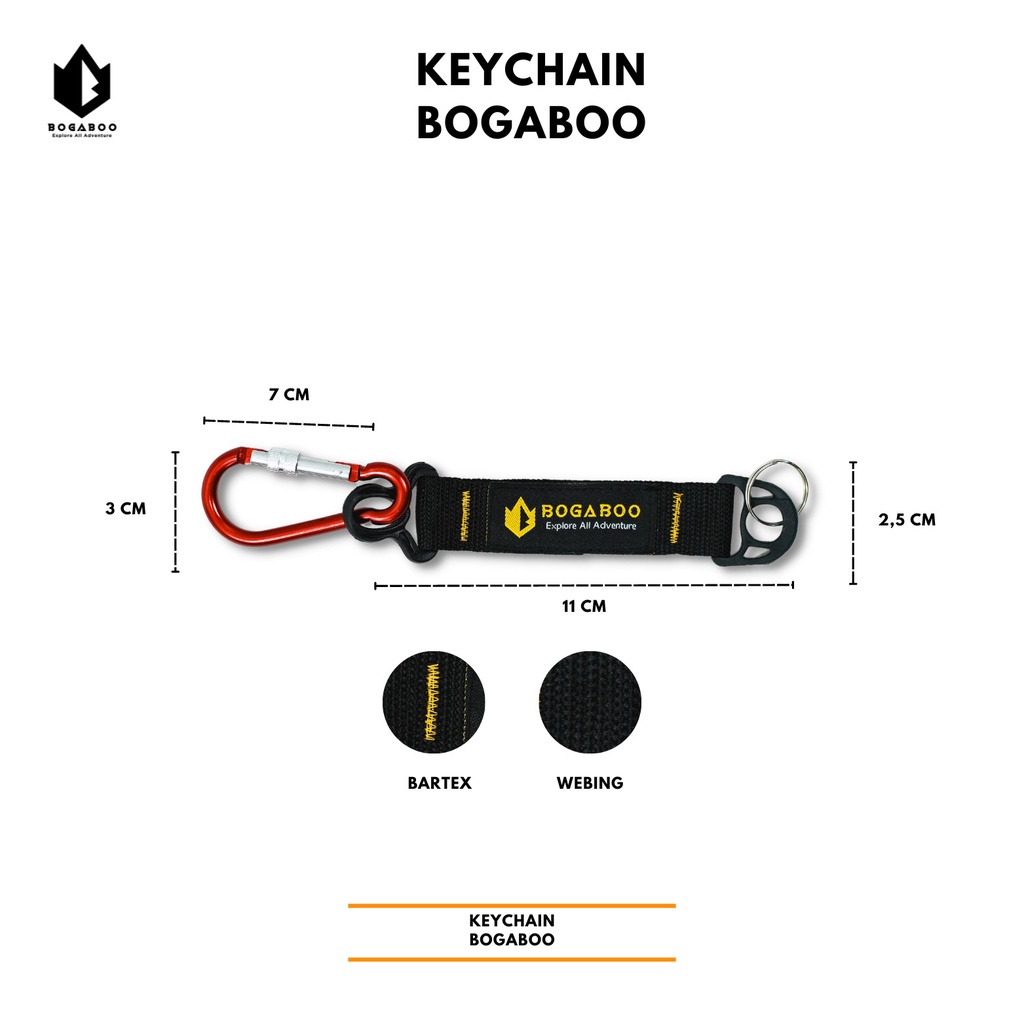 Gantungan Kunci Bogaboo - KEY CHAIN Carabiner - Gantungan Kunci Mobil Motor Sepeda Rumah  - Souvenir Aksesoris