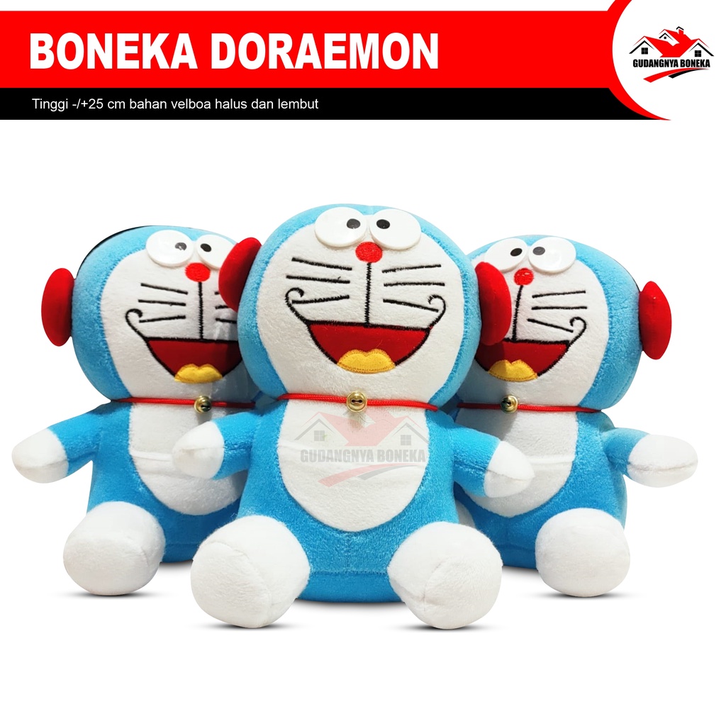 BONEKA DORAEMON WALKMAN MUSIK BONEKA DORAEMON SEDANG TINGGI 25 CM