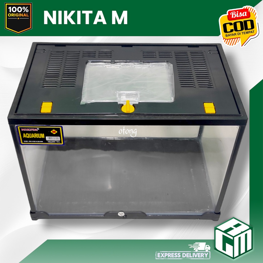 NIKITA SIZE M MEDIUM SEDANG AQUARIUM IKAN REPTIL HAMSTER AKRILIK TRISET